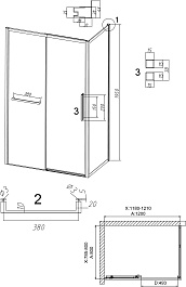 Grossman  Душевой уголок Style 120x80x195 профиль черный матовый стекло прозрачное – фотография-11